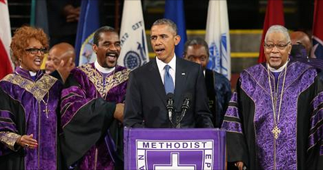 Etats-Unis : Barack Obama entonne « Amazing grace » à l’église de Charleston