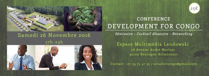 S’investir en RDC, le défi de la diaspora:  rendez-vous à la conférence «development for Congo »