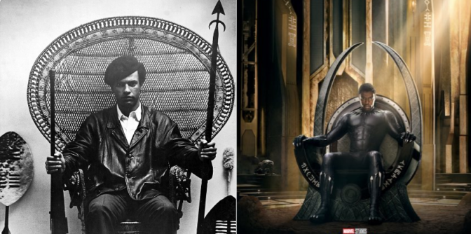 Black Panther : des similitudes entre l’affiche du film et la célèbre photo de Huey P. Newton ?