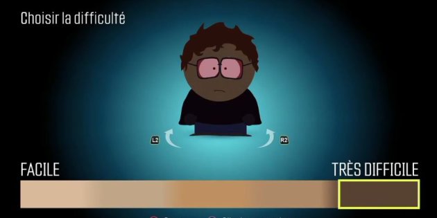 Dans le dernier jeu vidéo South Park, la difficulté augmente avec la couleur de peau du personnage