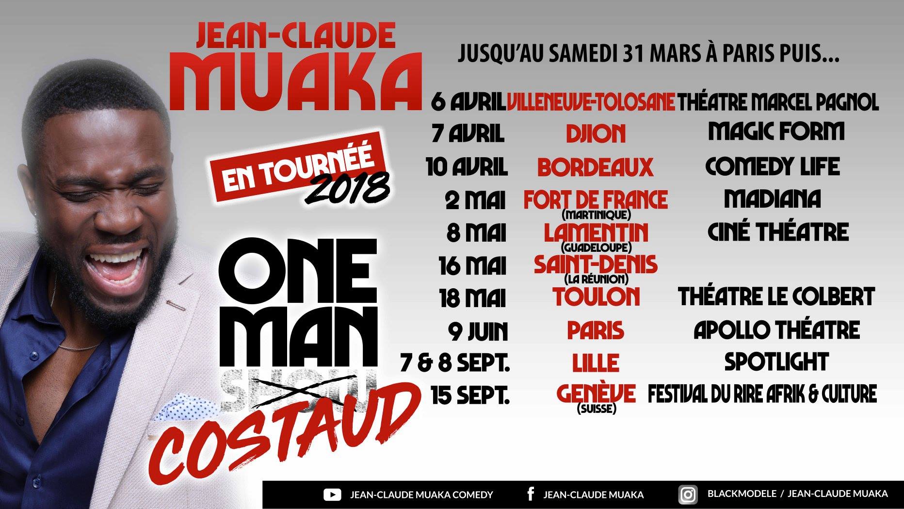 [TERMINE] Spectacle de Jean-Claude Muaka