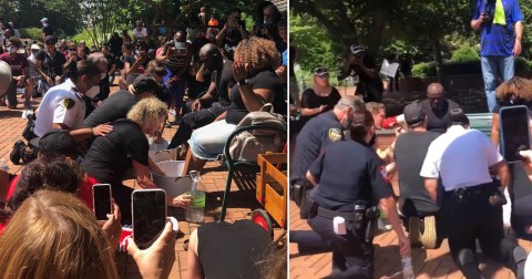 USA: Des policiers blancs lavent les pieds de Noirs pour s’excuser du racisme