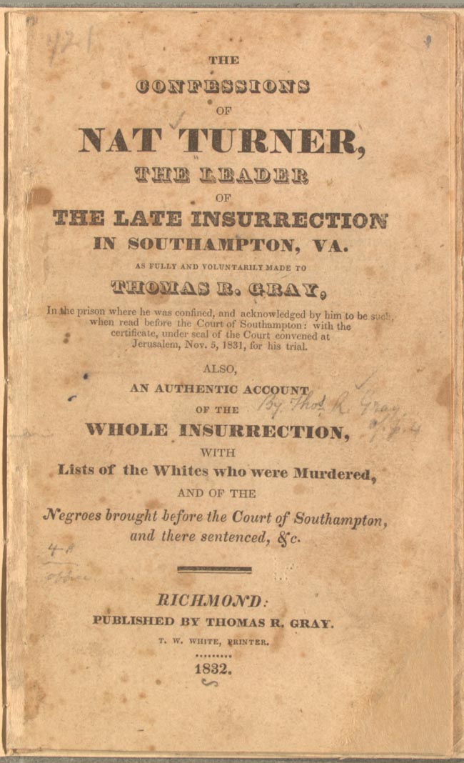 Nat Turner, le prophète de Southampton (1831)