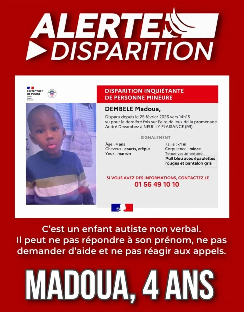 Disparition de Madoua à Neuilly-Plaisance